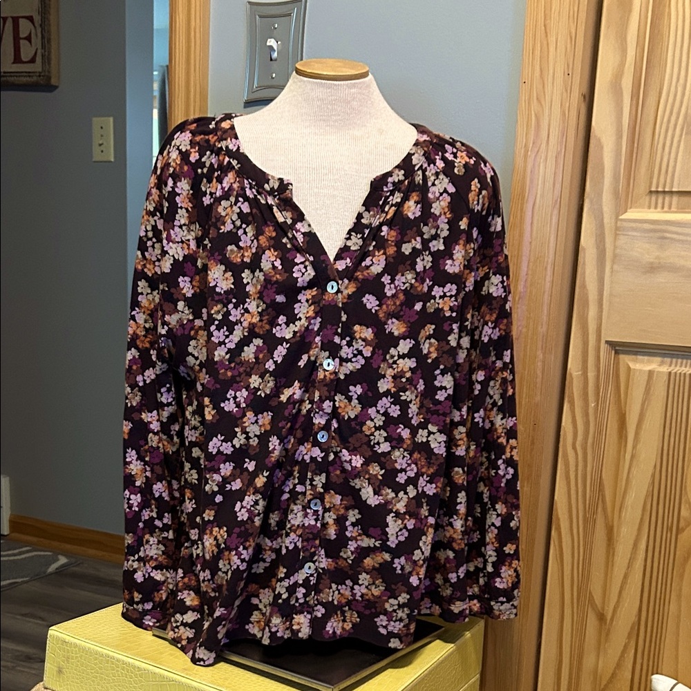J. Jill Multicolor Floral Blouse